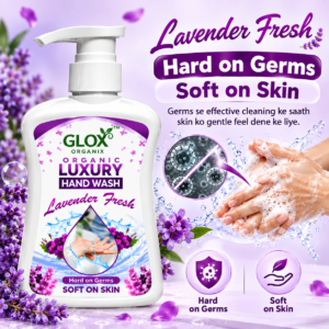 GLOX Organix Lavender Fresh Luxury Hand Wash bottle with lavender fragrance